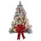 28" Pre-Lit Berry & Pinecone Flocked Artificial Wall Christmas Tree, Warm White LED Lights